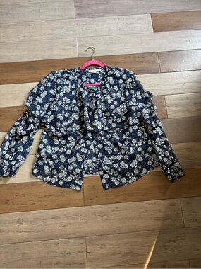 Loft Floral Cape Blouse